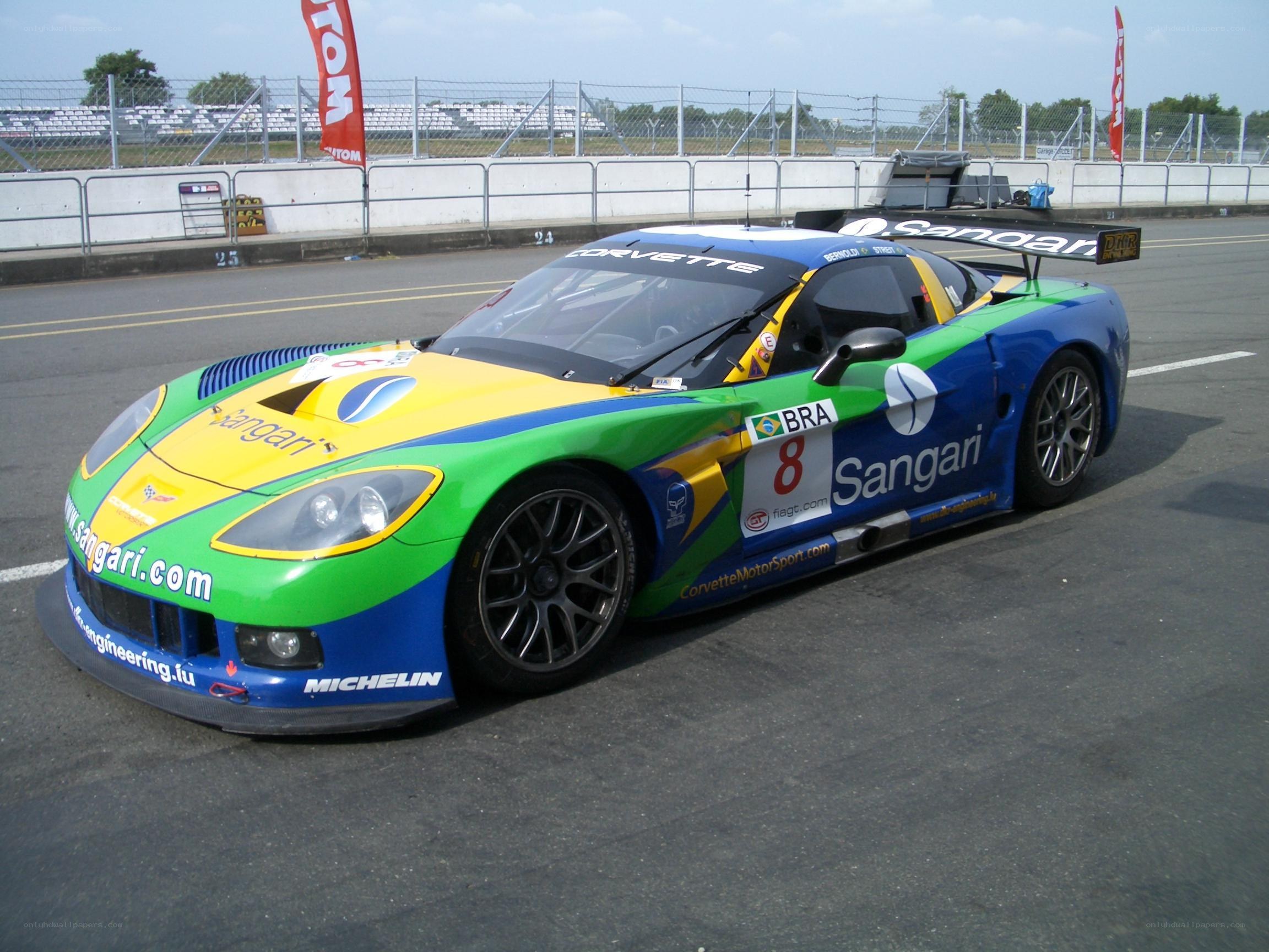 Corvette race car on track