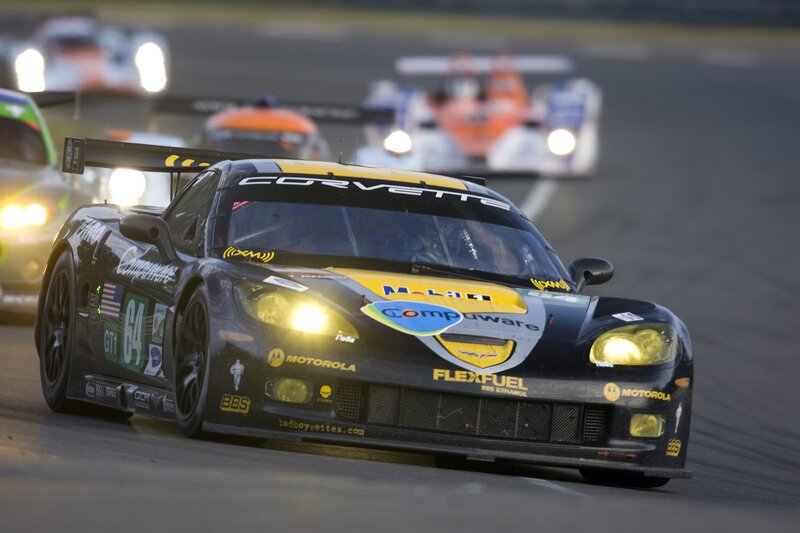 Corvette racing at night
