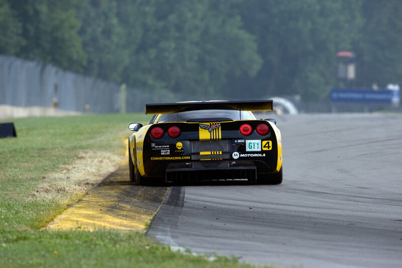 Corvette racing car on track