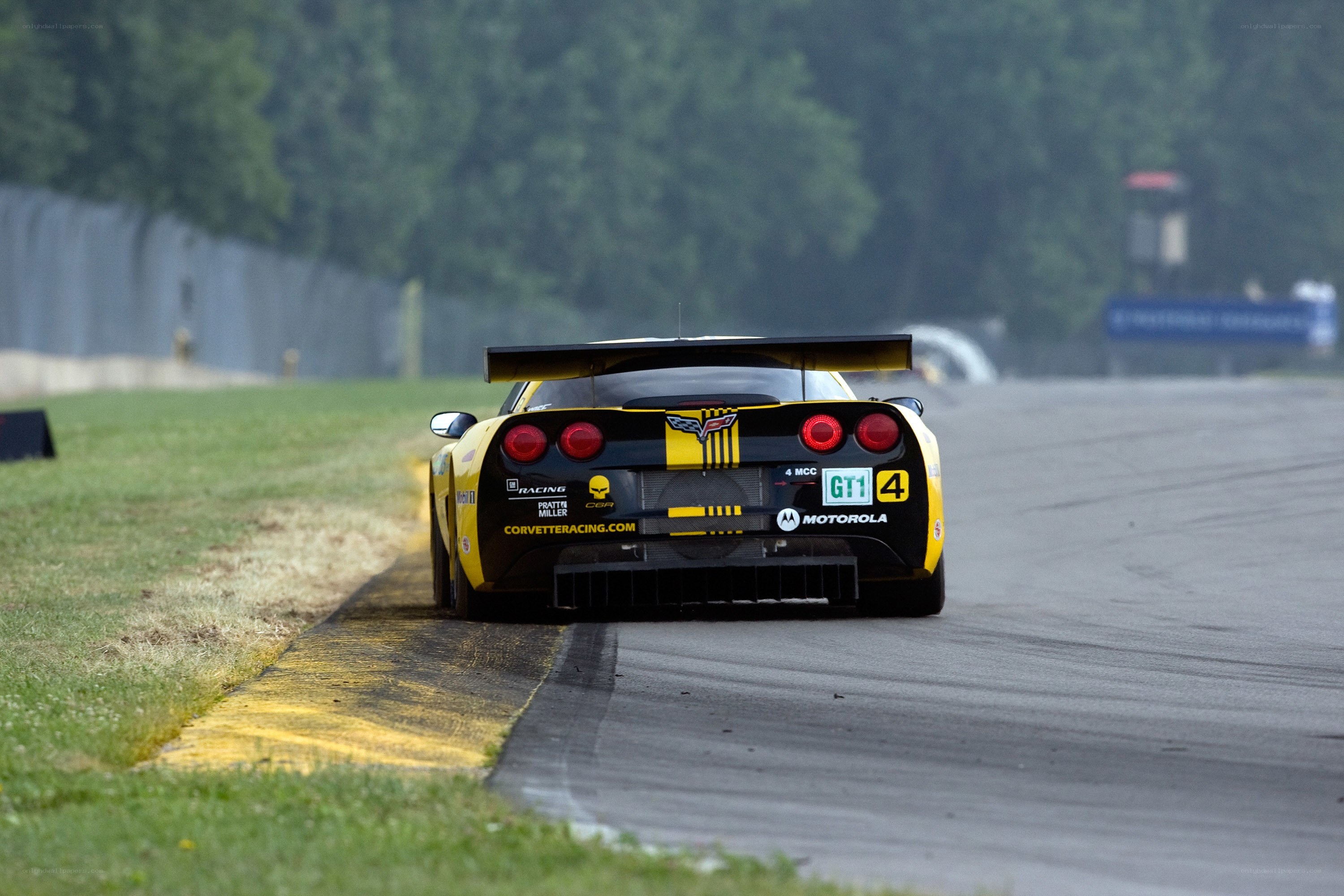 Corvette racing car on track