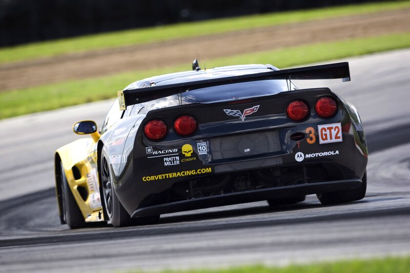 Corvette racing car on track