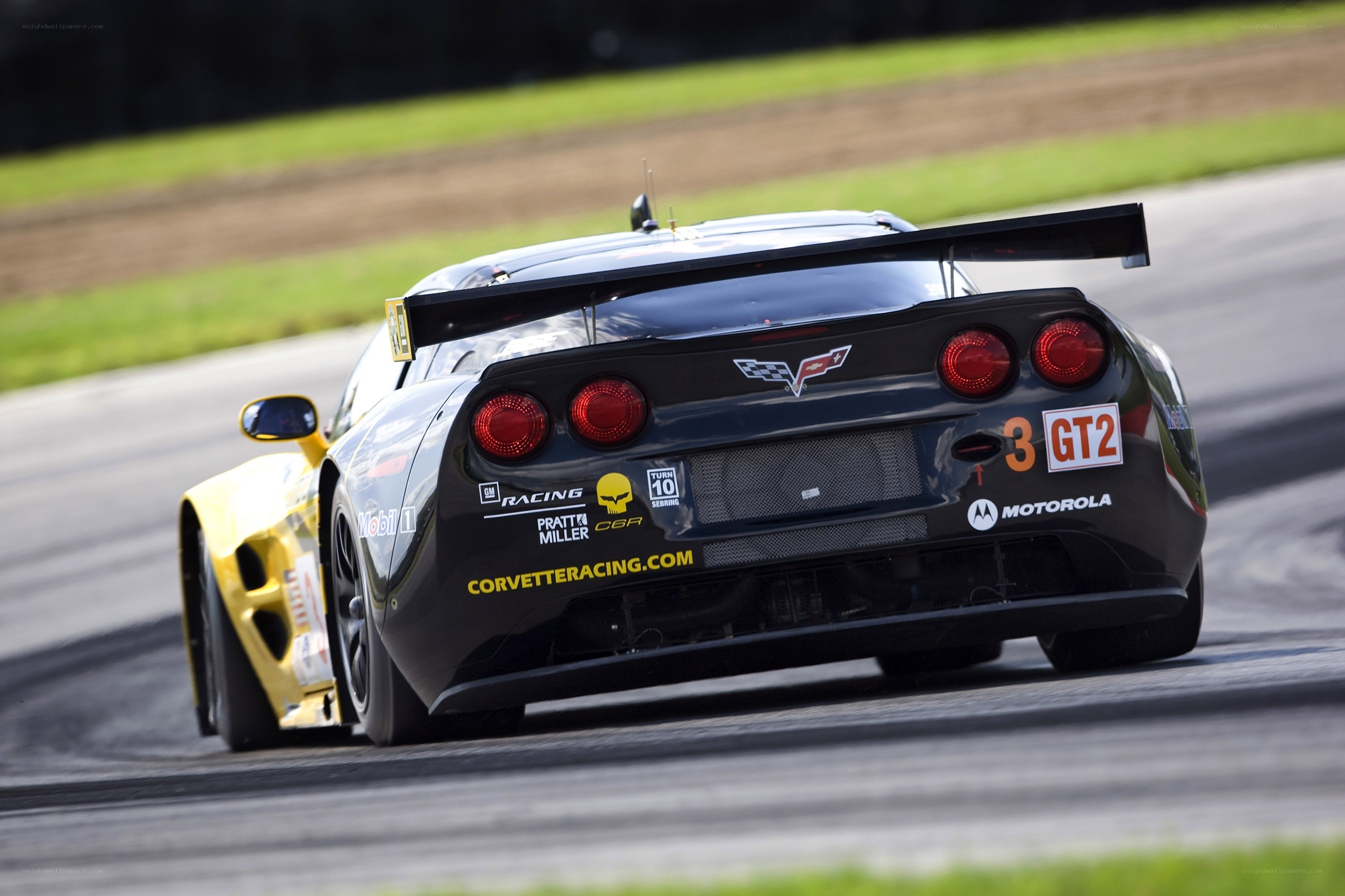 Corvette racing car on track