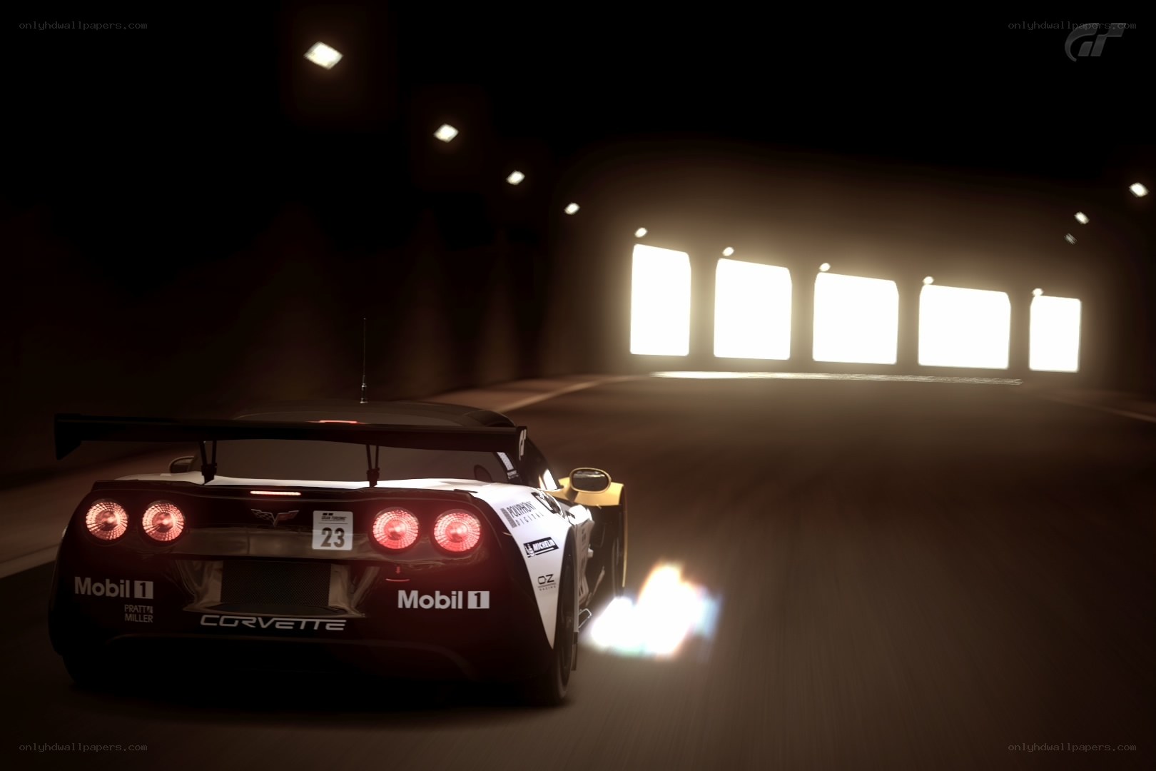 Corvette racing in tunnel