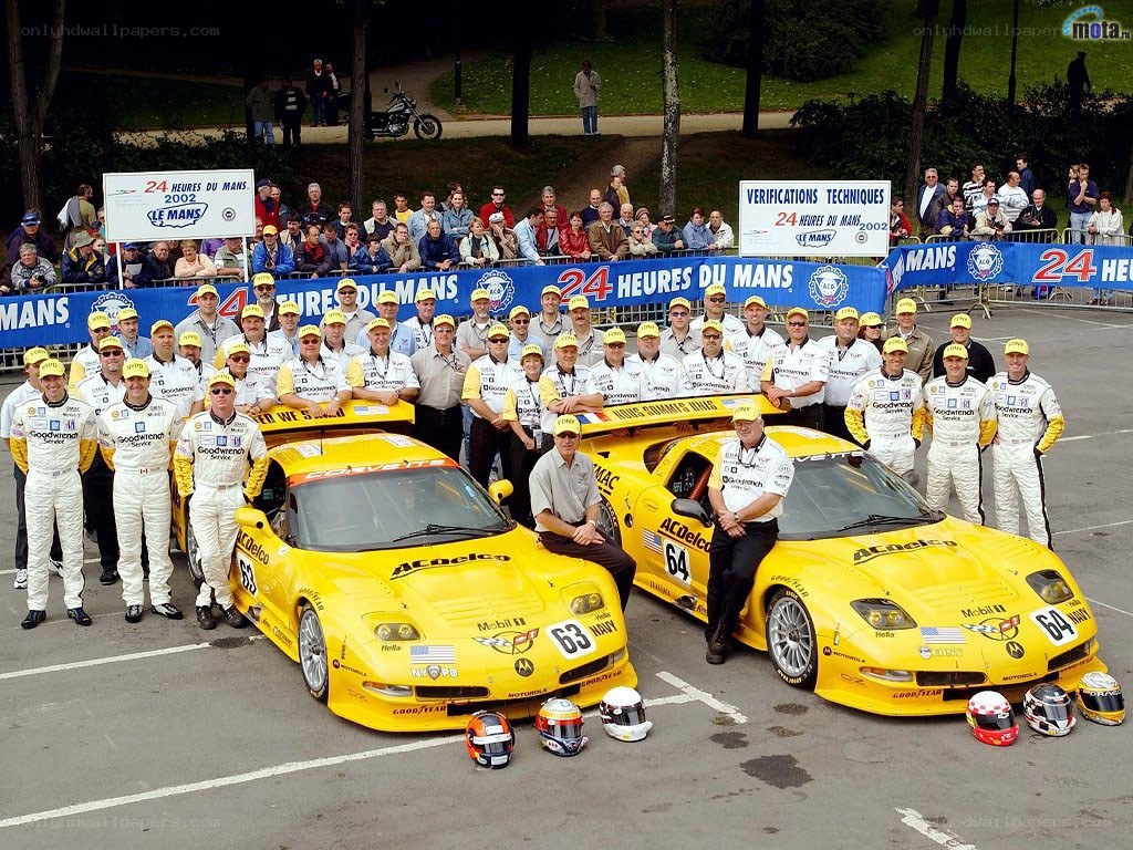Corvette racing team at Le Mans