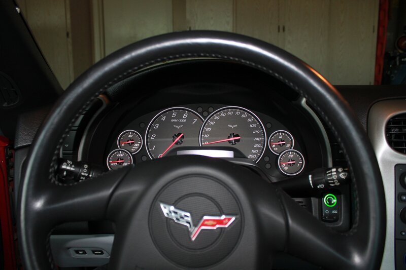Corvette steering wheel and dashboard