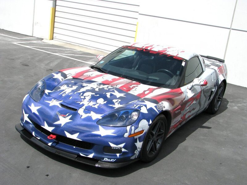 Corvette with Flag Wrap