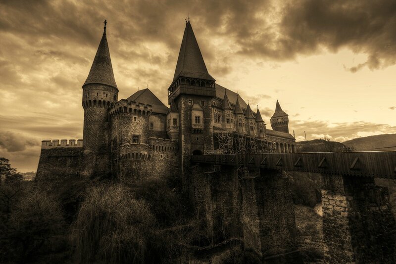 Corvin Castle — Brown, Dramatic, Sunset