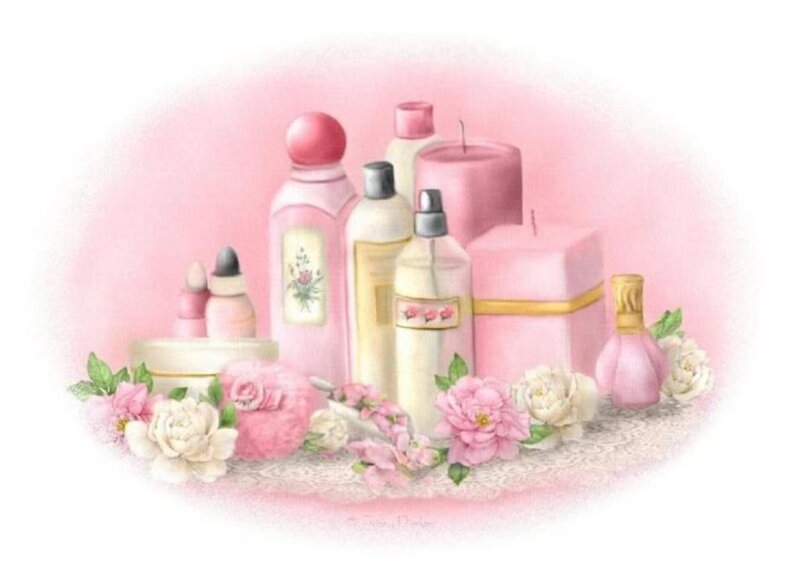 Cosmetic Bottles and Flowers