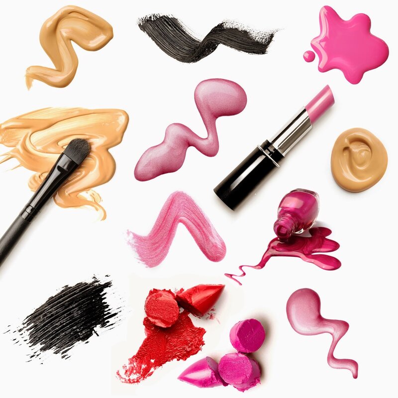Cosmetic Products on White — Pink