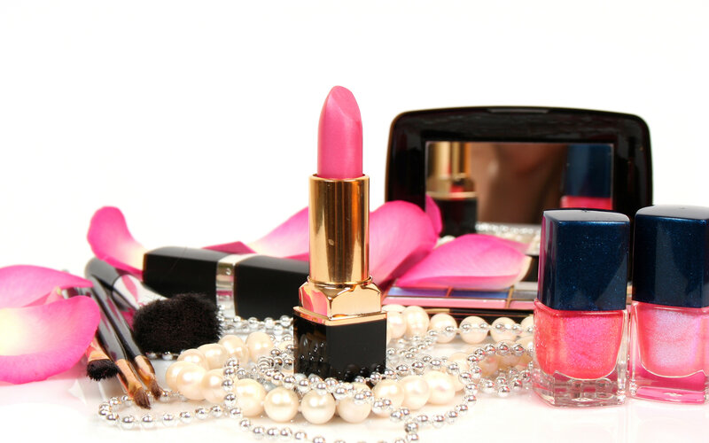 Cosmetic Products on White