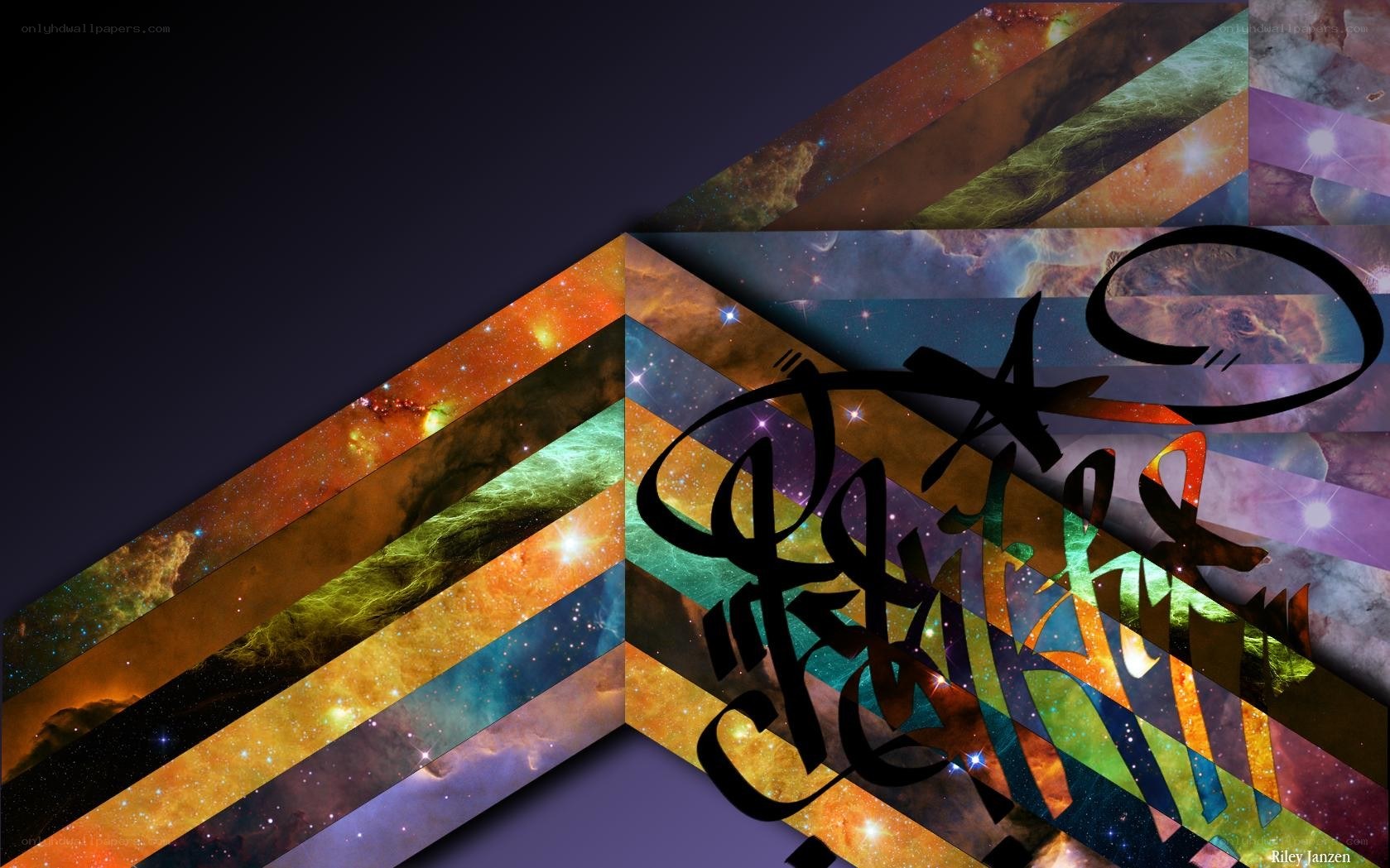 Cosmic Arabic Calligraphy Art