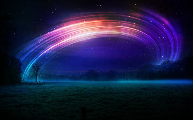 Cosmic arch over a field