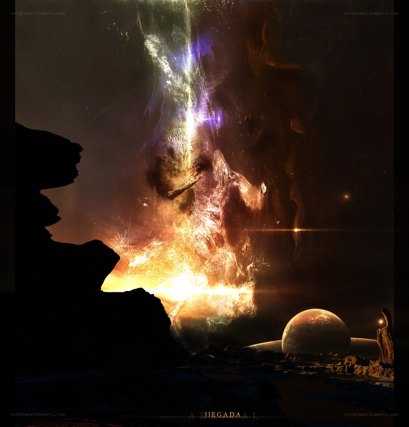 cosmic arrival on alien planet