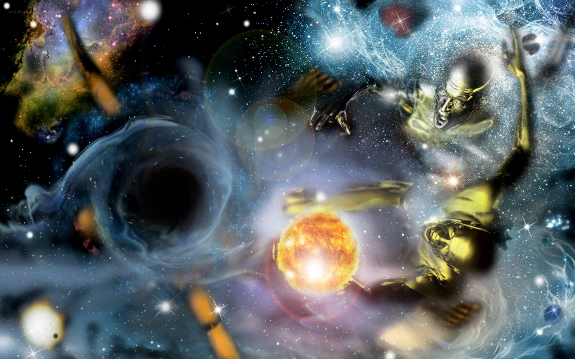 cosmic battle in space