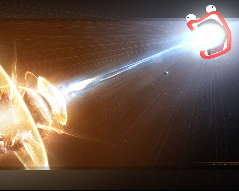 Cosmic beam attack scene