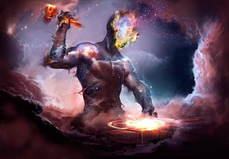 Cosmic Being Forging Star — Purple