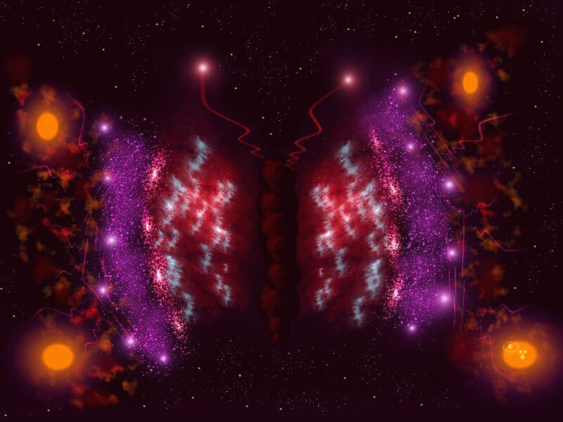 Cosmic butterfly nebula