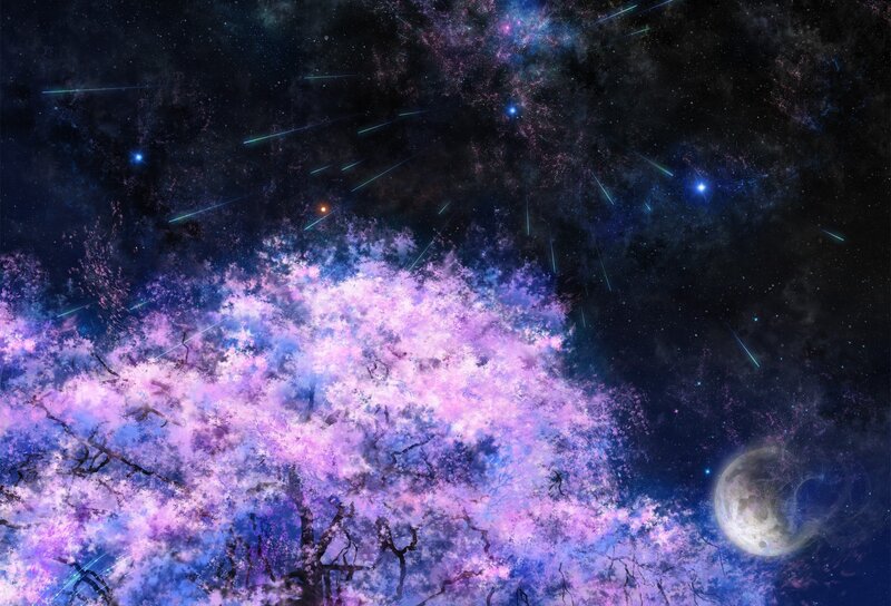 Cosmic cherry blossom tree