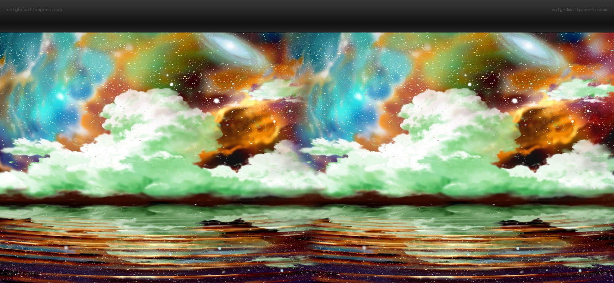 cosmic clouds over water