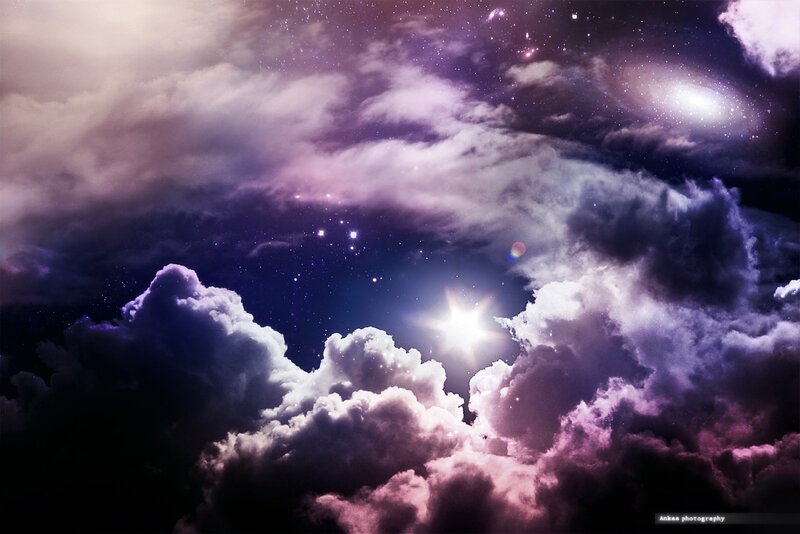 Cosmic Clouds with Stars — Purple