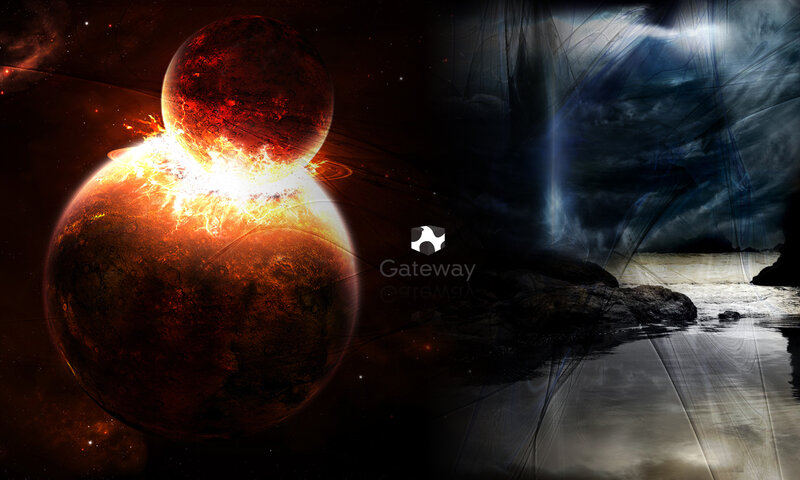 Cosmic collision and stormy shore