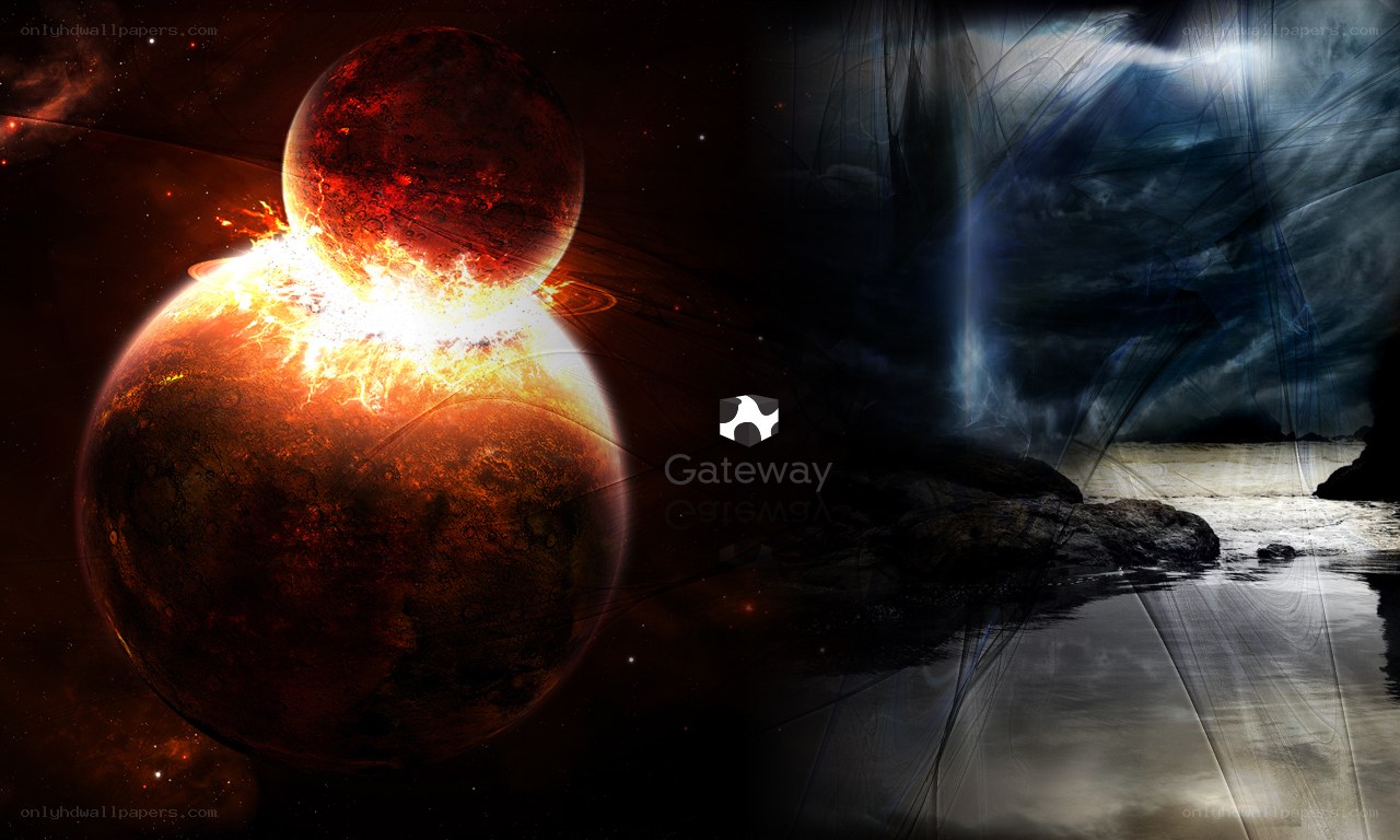 Cosmic collision and stormy shore