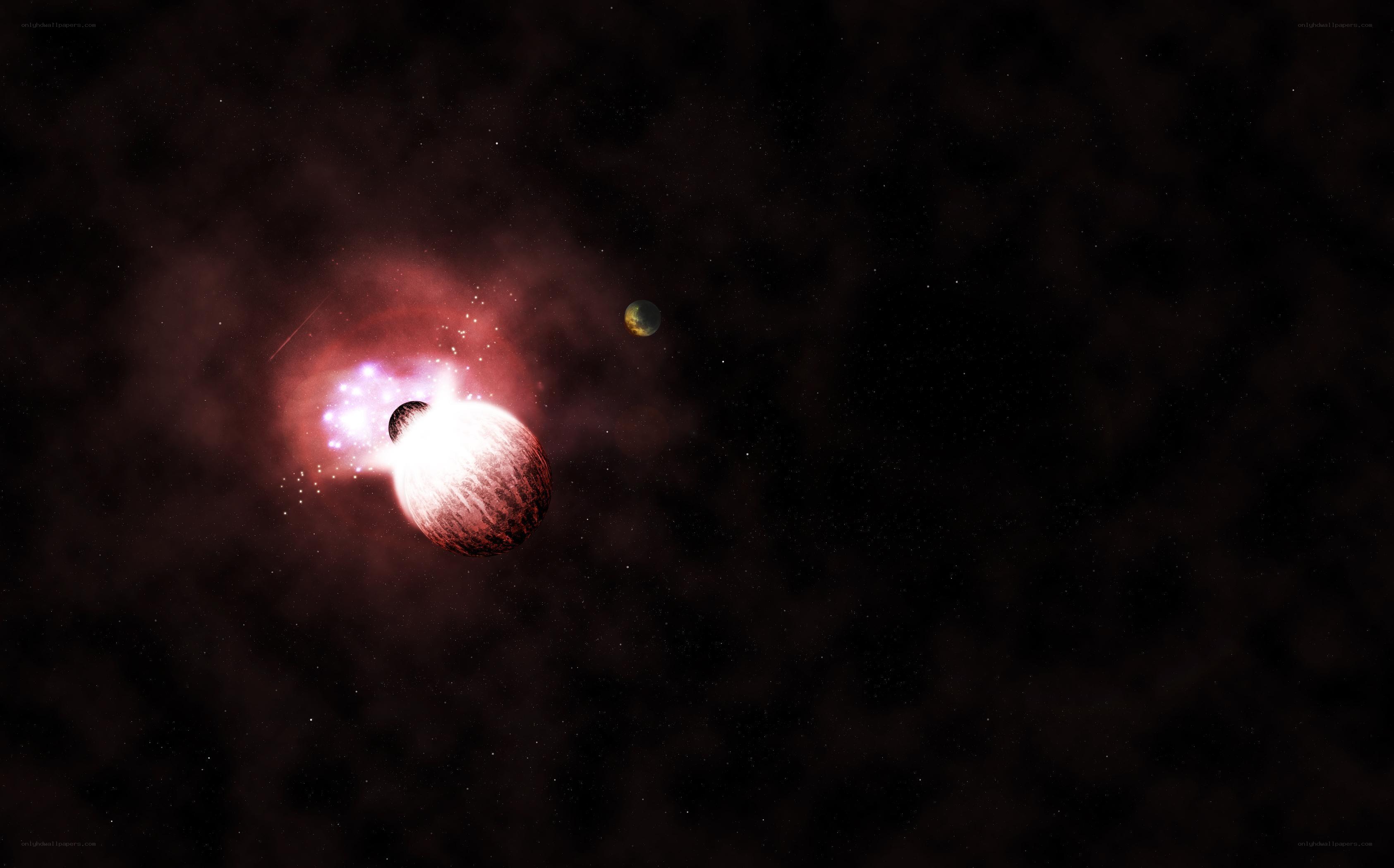 Cosmic collision in deep space