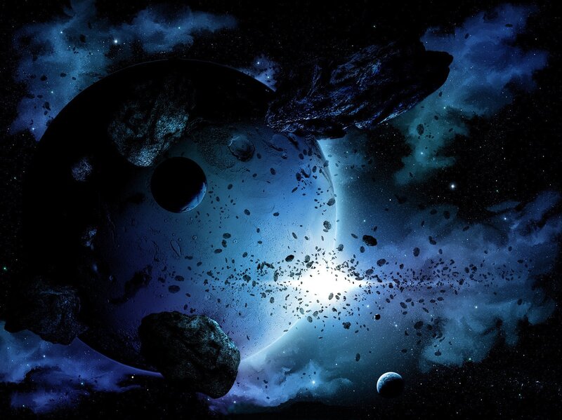 Cosmic collision in deep space