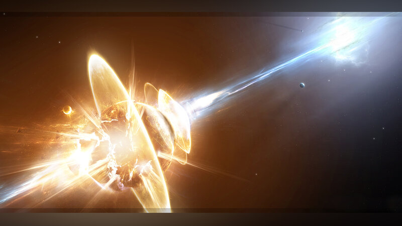Cosmic collision in deep space