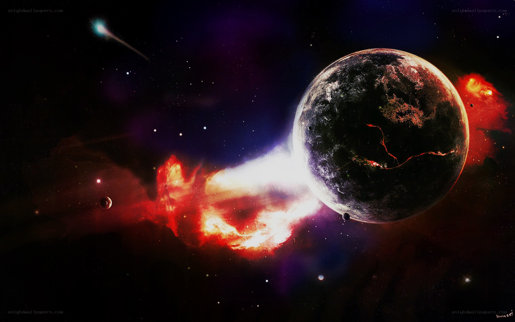 Cosmic collision in deep space