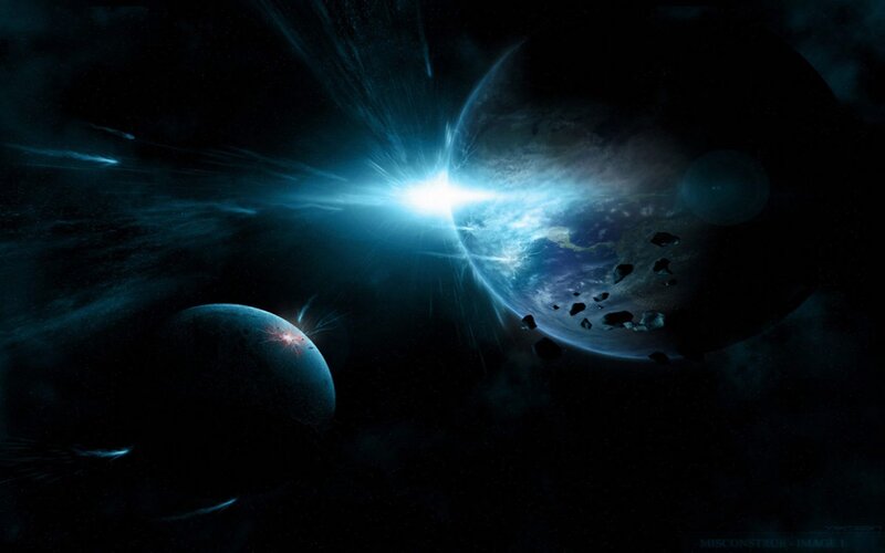 Cosmic collision in deep space