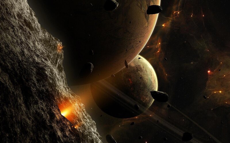 Cosmic collision in deep space