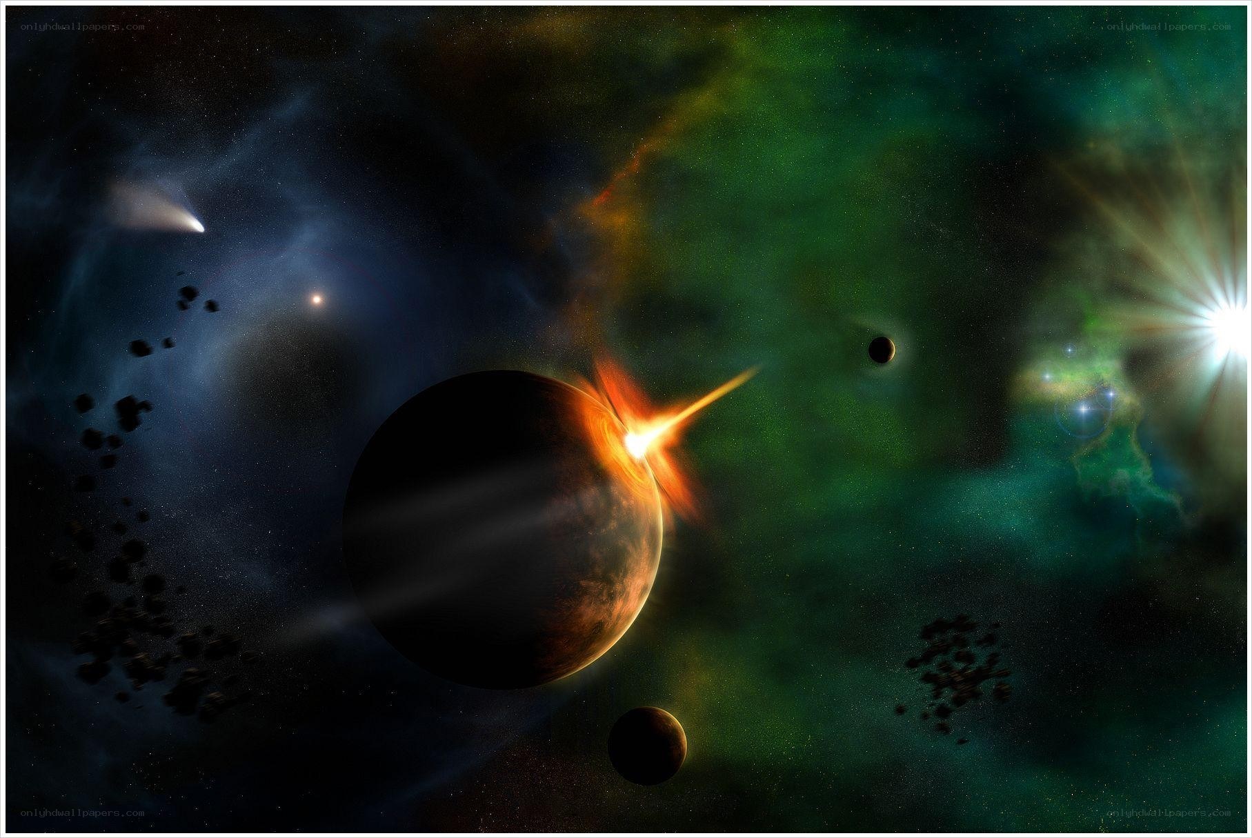 Cosmic collision in deep space