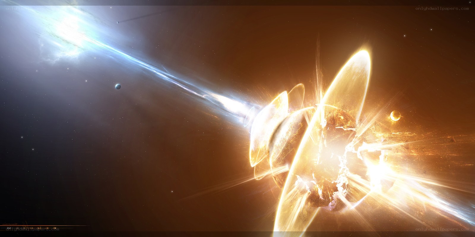 Cosmic collision in deep space
