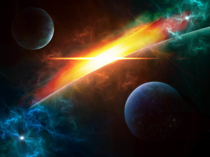 Cosmic collision in deep space