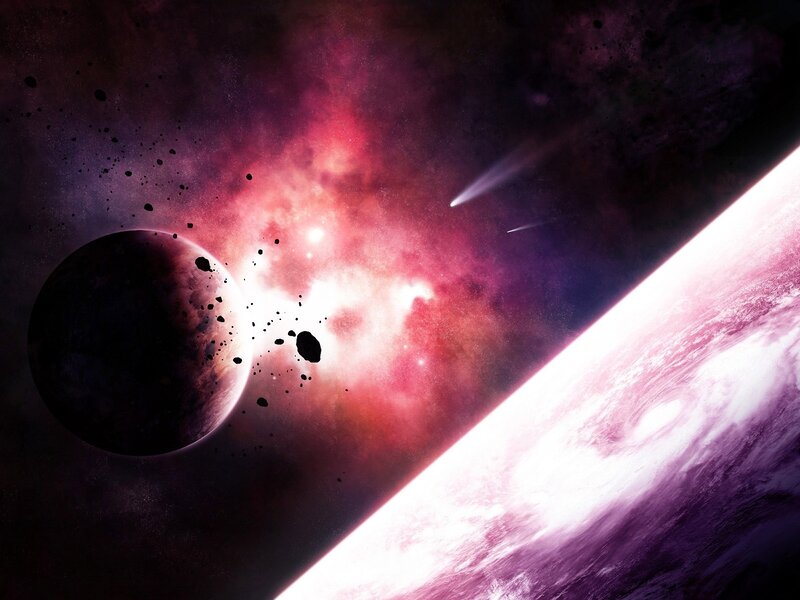 Cosmic collision in deep space