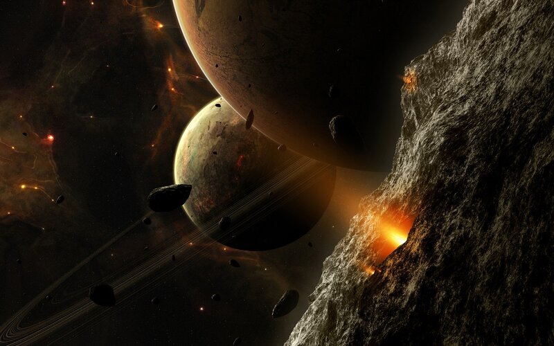 Cosmic collision in deep space