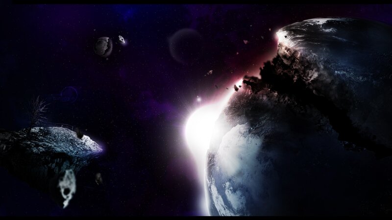 Cosmic collision in deep space