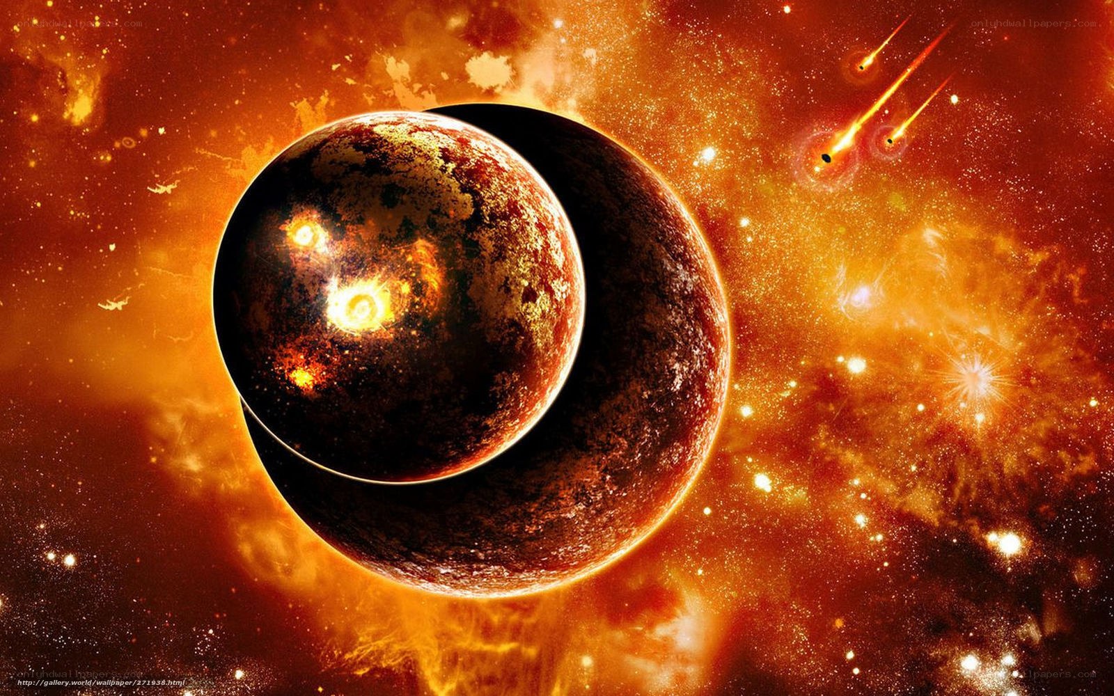 Cosmic collision in fiery space
