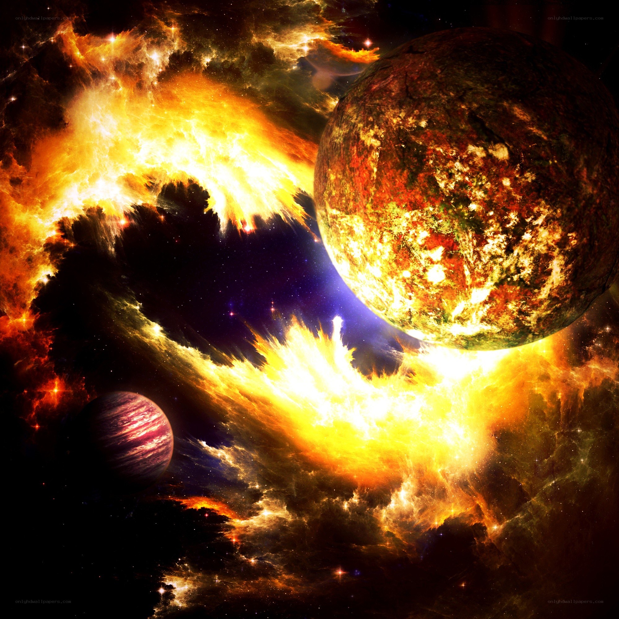 Cosmic collision in nebula
