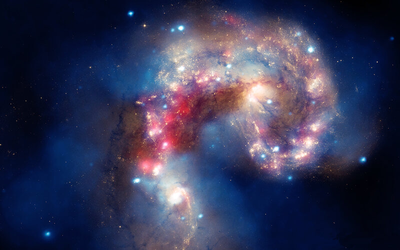 Cosmic collision of galaxies