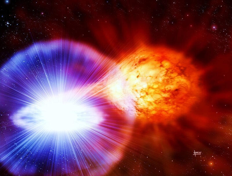 Cosmic collision of stars