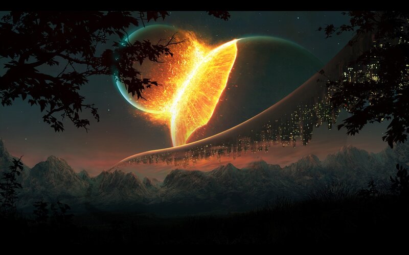 Cosmic collision over alien world