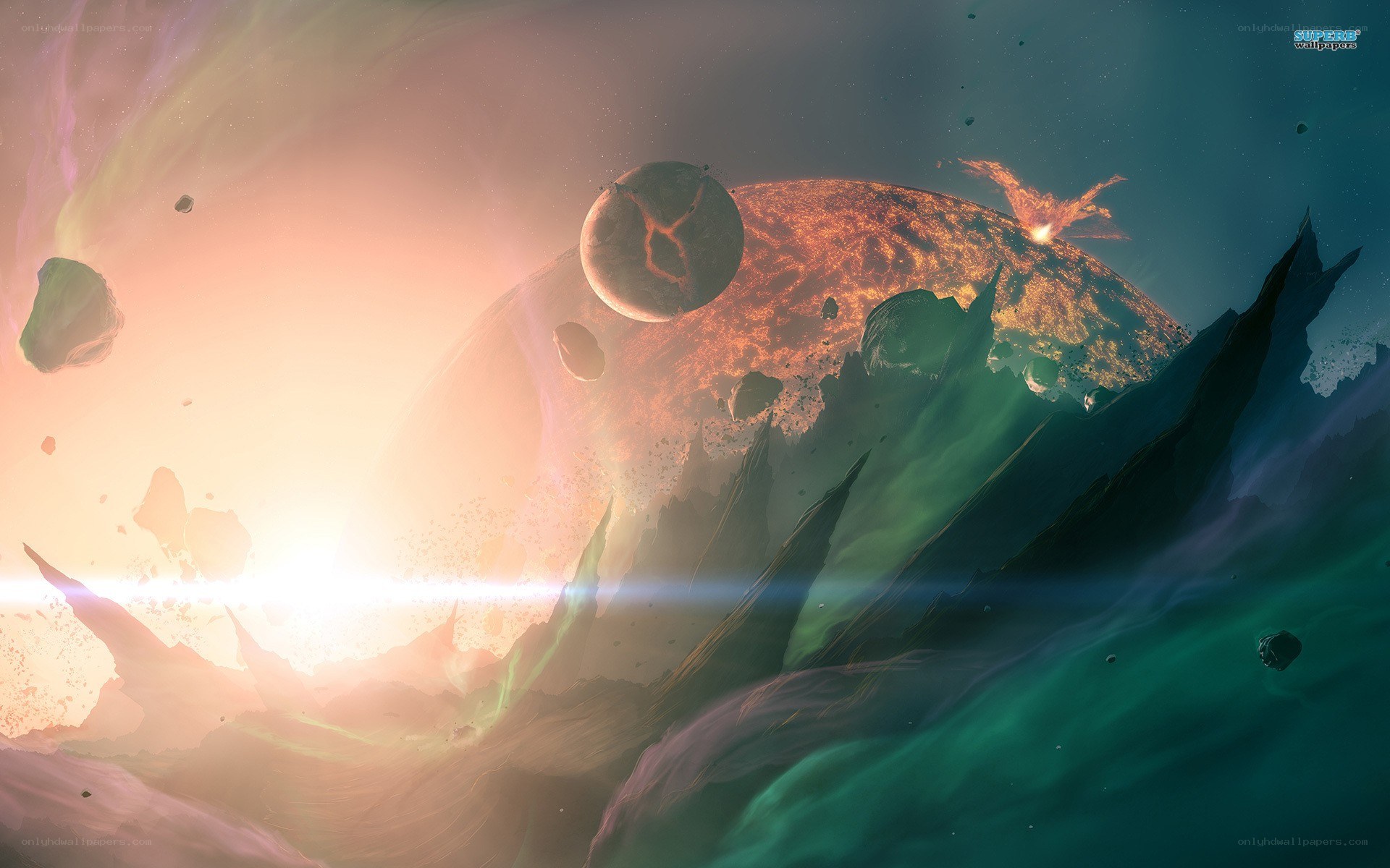 Cosmic Collision Scene