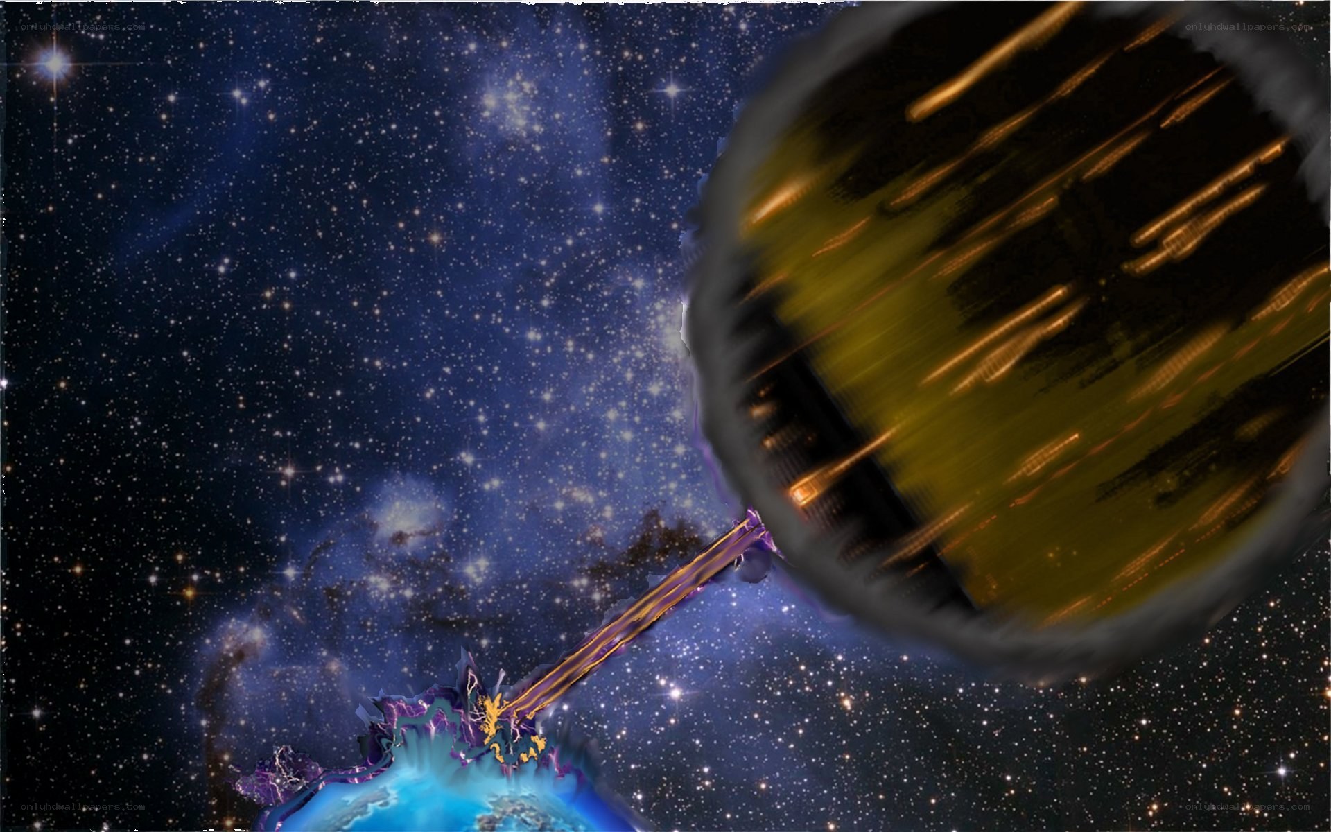 Cosmic collision with planet