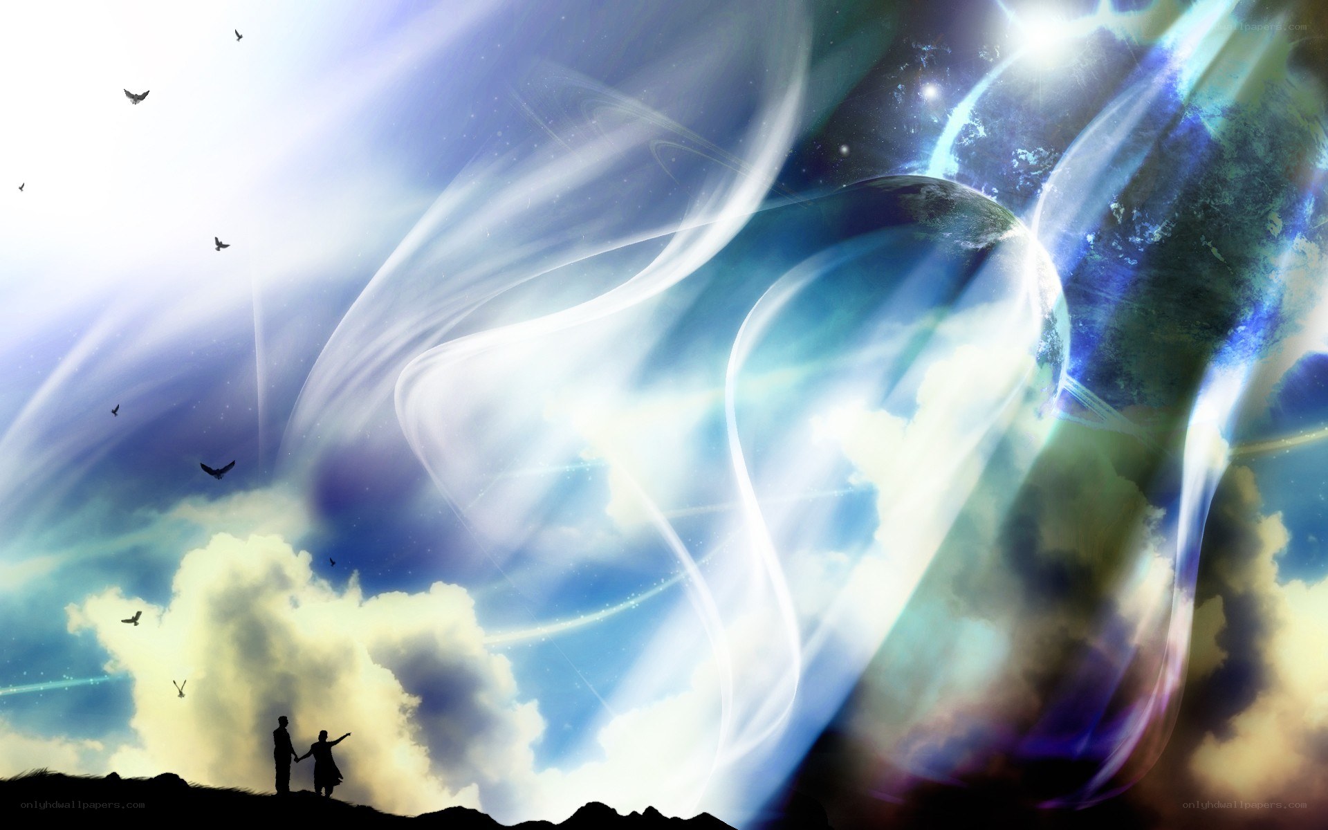 cosmic couple on a hill