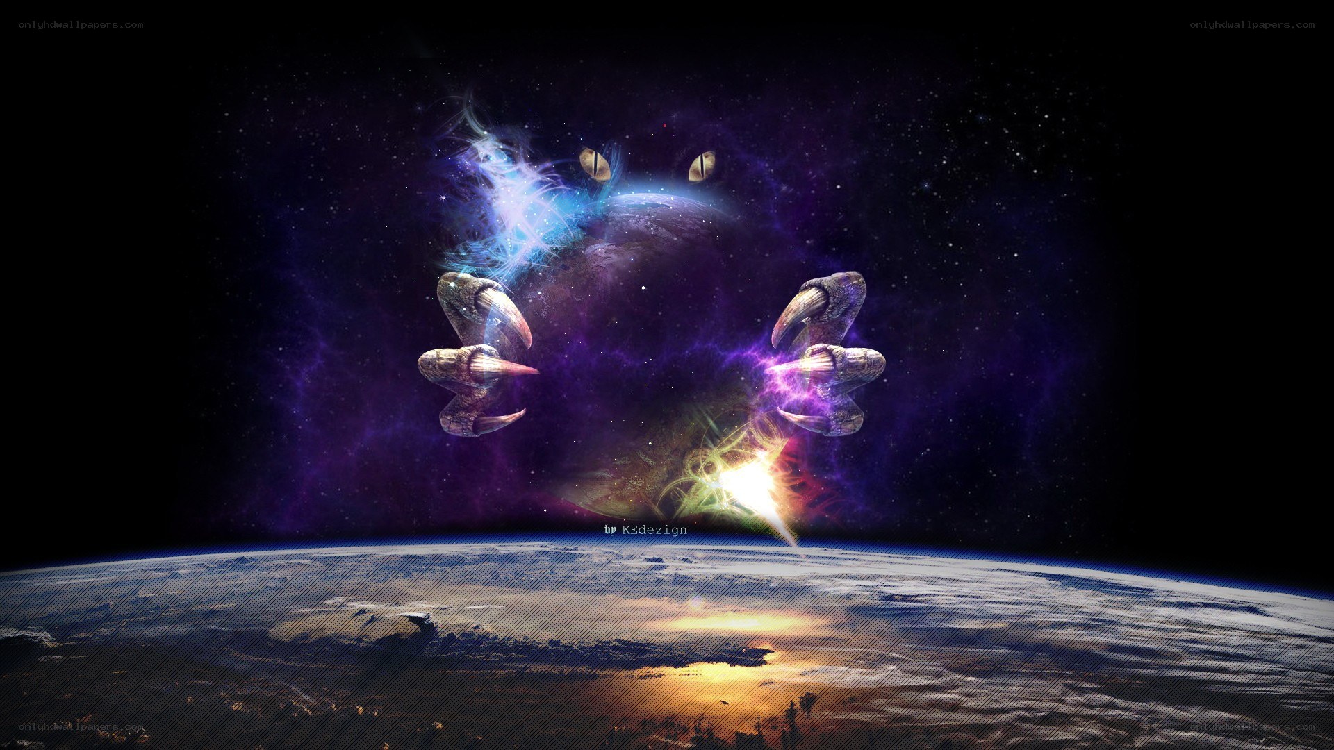 Cosmic creature over Earth
