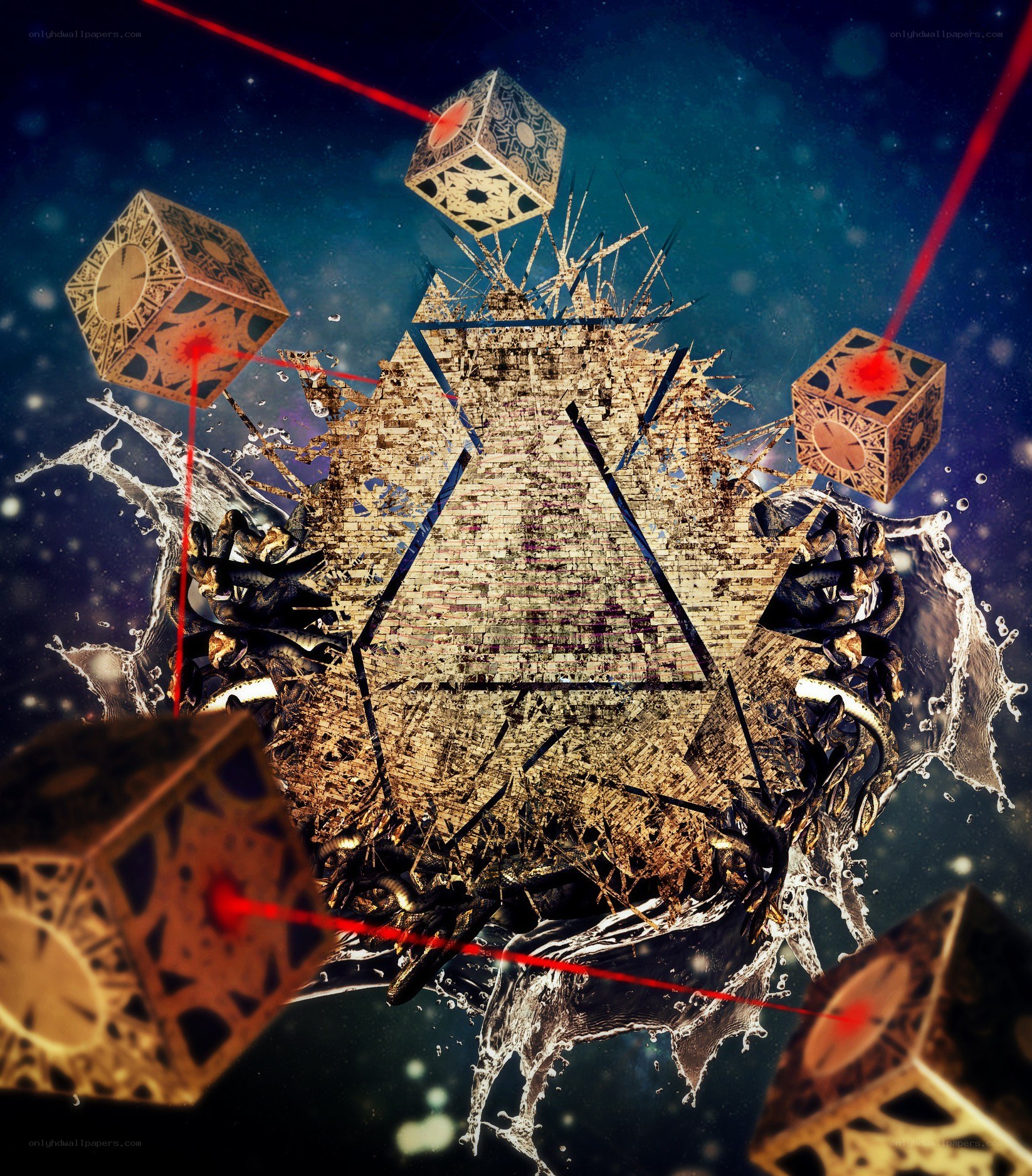 Cosmic cubes and shattered pyramid