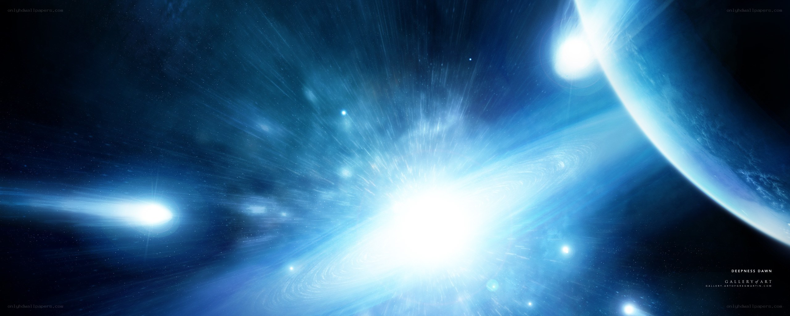 Cosmic dawn with planet and comet