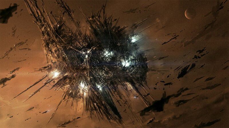 Cosmic debris explosion